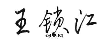 駱恆光王鎖江行書個性簽名怎么寫
