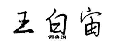 曾慶福王白宙行書個性簽名怎么寫