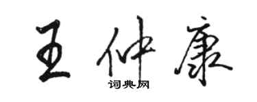 駱恆光王仲康行書個性簽名怎么寫