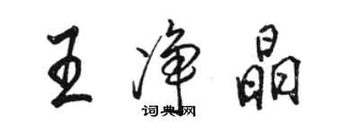 駱恆光王淨晶行書個性簽名怎么寫