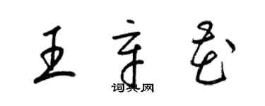 梁錦英王辛花草書個性簽名怎么寫