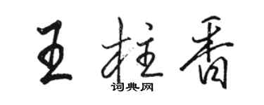 駱恆光王柱香行書個性簽名怎么寫