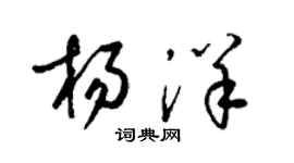 梁錦英楊洋草書個性簽名怎么寫