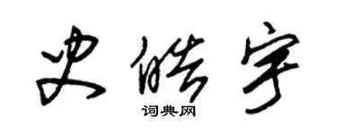 朱錫榮史皓宇草書個性簽名怎么寫