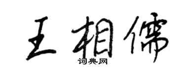 王正良王相儒行書個性簽名怎么寫