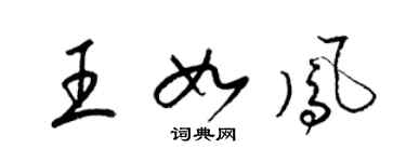 梁錦英王如鳳草書個性簽名怎么寫