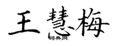 丁謙王慧梅楷書個性簽名怎么寫