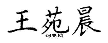 丁謙王苑晨楷書個性簽名怎么寫