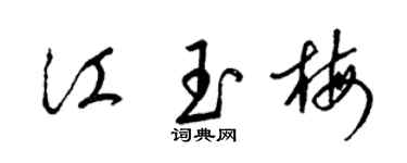 梁錦英江玉梅草書個性簽名怎么寫
