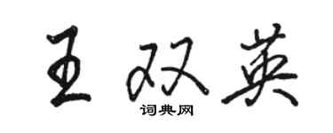 駱恆光王雙英行書個性簽名怎么寫