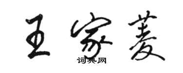 駱恆光王家菱行書個性簽名怎么寫