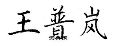 丁謙王普嵐楷書個性簽名怎么寫