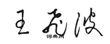 駱恆光王飛波草書個性簽名怎么寫