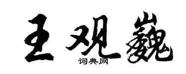 胡問遂王觀巍行書個性簽名怎么寫