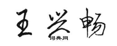 駱恆光王興暢行書個性簽名怎么寫