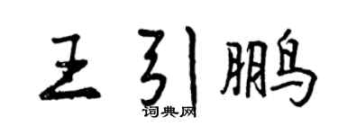 曾慶福王引鵬行書個性簽名怎么寫
