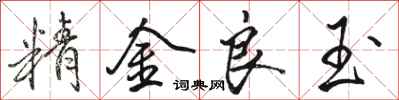 駱恆光精金良玉行書怎么寫
