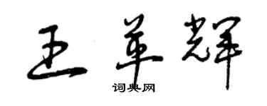 曾慶福王革輝草書個性簽名怎么寫