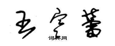 朱錫榮王寒蕾草書個性簽名怎么寫