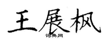 丁謙王展楓楷書個性簽名怎么寫