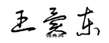 曾慶福王異東草書個性簽名怎么寫