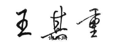 駱恆光王其重行書個性簽名怎么寫