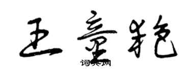 曾慶福王童艷草書個性簽名怎么寫