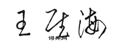 駱恆光王慰海草書個性簽名怎么寫