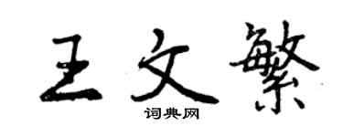 曾慶福王文繁行書個性簽名怎么寫