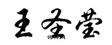 胡問遂王聖瑩行書個性簽名怎么寫