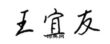 王正良王宜友行書個性簽名怎么寫