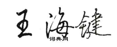 駱恆光王海鍵行書個性簽名怎么寫