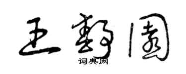 曾慶福王靜園草書個性簽名怎么寫