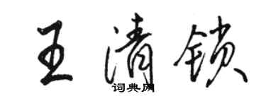 駱恆光王清鎖行書個性簽名怎么寫