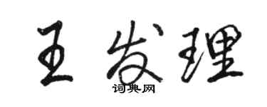 駱恆光王發理行書個性簽名怎么寫