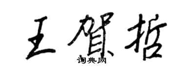 王正良王賀哲行書個性簽名怎么寫