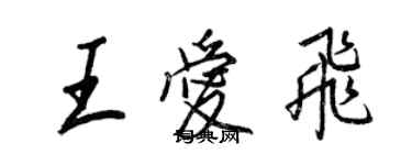 王正良王愛飛行書個性簽名怎么寫