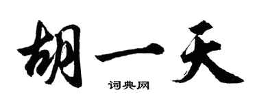 胡問遂胡一天行書個性簽名怎么寫