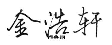 駱恆光金浩軒行書個性簽名怎么寫