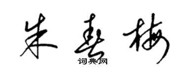 梁錦英朱春梅草書個性簽名怎么寫