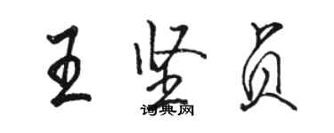 駱恆光王堅貞行書個性簽名怎么寫