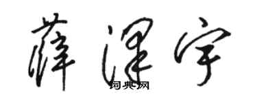 駱恆光薛澤宇草書個性簽名怎么寫