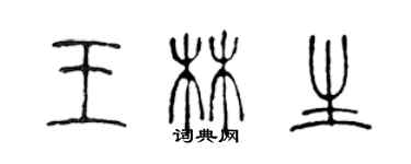 陳聲遠王林生篆書個性簽名怎么寫