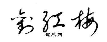 梁錦英劉紅梅草書個性簽名怎么寫