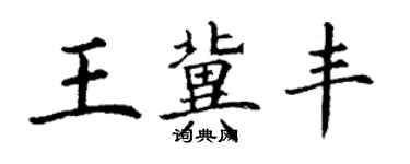 丁謙王冀豐楷書個性簽名怎么寫