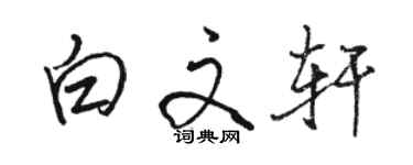 駱恆光白文軒行書個性簽名怎么寫