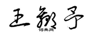 曾慶福王贏予草書個性簽名怎么寫