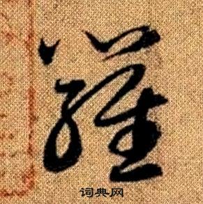 趙孟頫真草千字文中羅的寫法