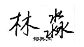 王正良林淼行書個性簽名怎么寫