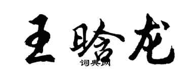 胡問遂王晗龍行書個性簽名怎么寫